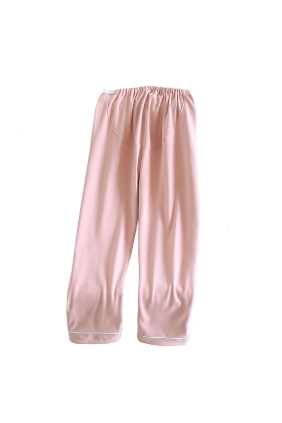 Fuzzy Maternity Pajama Pants Women Adjustable Waist Soft Comfy Pjs Bottom For Pregnancy Sleepwear Pink M