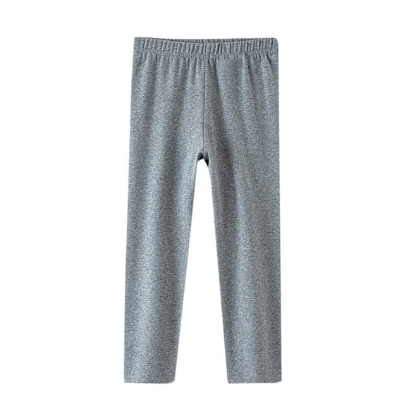 Hxshgdsn Girls Cotton Soft Pants Elastic Waist Sweatpants Straight Leg Loungewear Casual Spring Sleepwear Gray 8-9Years