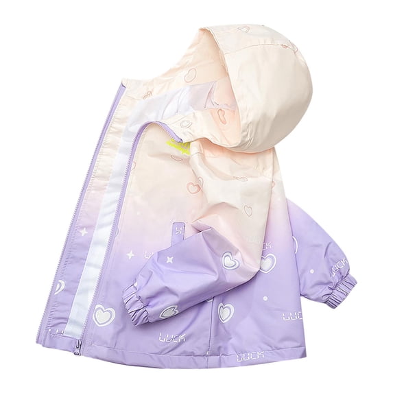 Hxshgdsn Girls Oversized Jacket With Hoodie Zipper Pockets Spring Fall Trendy Color Block Casual Outdoor Hooded Zipp Up Coat Purple 4 3 Years