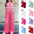thumbnail image 1 of Hxshgdsn Girls Summer Fashion Outfit Set Single Breasted Sleeveless Blazer Vest Wide Leg Long Pants Casual Dressy White 2-3Years, 1 of 9