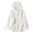 thumbnail image 1 of Hxshgdsn Hooded Shirts for Womens UPF 50+ Sun Protection Long Sleeve Button Down with Pocket Lightweight Casual Jacket Hiking Outdoors（White/2XL）, 1 of 9