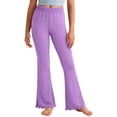 thumbnail image 1 of Hxshgdsn Kids Flared Lounge Pants For Girls Stretchy Cotton Soft Athletic Trousers Dance Yoga Pant Purple 1 13 Years, 1 of 9