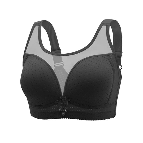 Hxshgdsn Lace Bras for Women Plus Size Wirefree Full Coverage push up Extra-Elastic Solid Bras Adjustable Shoulder Straps Sports Bras,Black,44C