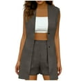 thumbnail image 1 of Hxshgdsn Linen Sets For Women 2 Piece Sleeveless Button Down Cardigan High Waisted Wide Leg Shorts Summer Beach Outifts Gray Xl, 1 of 7