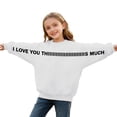 thumbnail image 1 of Hxshgdsn Long Sleeve Sweatshirts For Girls And Boys Cute Letters Printed With Hooded Pullover Tops White 13 Years, 1 of 6