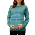 thumbnail image 1 of Hxshgdsn Maternity Clothes For Womens Long Sleeves Crew Neck Pregnancy Sweatshirts Graphic Printed Funny Tops Spring Light Blue M, 1 of 6