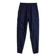 thumbnail image 1 of Hxshgdsn Men Baggy Cargo Pants With Multi Pockets Drawstring High Waist Cuffed Sweatpants Navy L, 1 of 4