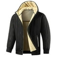 thumbnail image 1 of Hxshgdsn Men Winter Coat Thick Fleece Lined Warm Zip Up Long Sleeve Jacket With Pockets Black L, 1 of 5