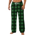 thumbnail image 1 of Hxshgdsn Mens Plaid Sweatpants With Pocket Elastic Drawstring Waist Long Pants Casual Loungewear Green S, 1 of 4