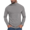 thumbnail image 1 of Hxshgdsn Mens Turtleneck Sweater Slim Fit Long Sleeve Basic Pullover Tops Casual Warm Underwear M：Gray 2Xl, 1 of 9