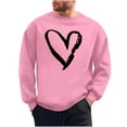 thumbnail image 1 of Hxshgdsn Mens Valentine Sweatshirts Heart Printed Pullover Trendy Graphic Crew Neck Shirt Funny Holiday Pink 1 L, 1 of 6