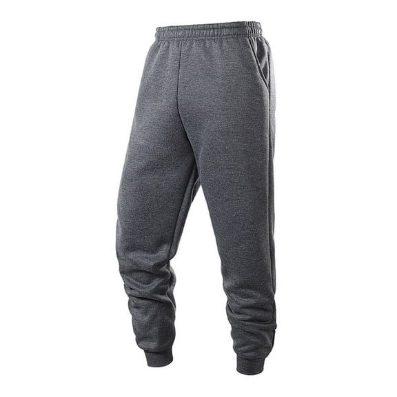 Hxshgdsn Mens Winter Fleece Joggers Pants Sherpa Lined Elastic Waist Sweatpants With Zip Pocket Dark Gray Xs