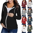 thumbnail image 1 of Hxshgdsn Pregnant Jackets For Women Long Sleeve Zip Up Casual Sweatshirts Tops Casual Pregnancy Workout Shirts White Xl, 1 of 9