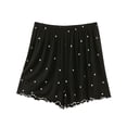 thumbnail image 1 of Hxshgdsn Ruffled Loungewear for Womens Star Printed Pajamas Shorts Elastic Waist Casual Sleepwear Bottoms Comfy Loungewear（Black/L）, 1 of 6