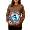 thumbnail image 1 of Hxshgdsn Spring Womens Maternity Pullover Tops Long Sleeves Pregnancy Sweatshirts Crew Neck Funny Tops With Graphic Printed Coffee Xl, 1 of 6