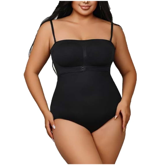 Hxshgdsn Strapless Bodysuit for Womens Front Clasp Shaping Stretchy Slim Fit Yoga Shapewear(Black/XL)