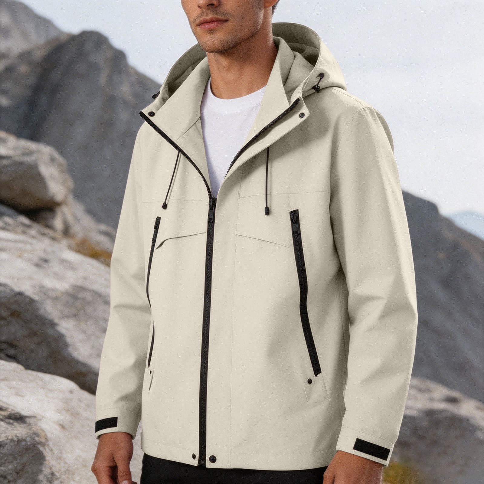 Hxshgdsn Unisex Mens Rain Jacket Waterproof Hooded Lightweight