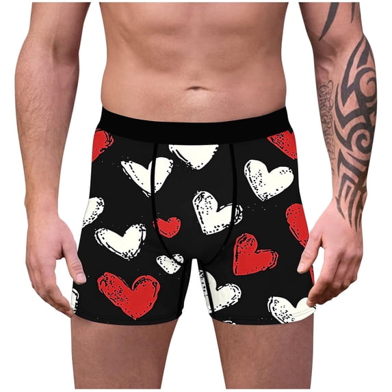 Hxshgdsn Valentines Gifts For Mens Underwear Boxers Briefs Breathable Soft Strechy Underpants Multicolor M