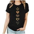 thumbnail image 1 of Hxshgdsn Valentines Shirts For Womens Graphic Love Heart Short Sleeves Tee Crew Neck Trendy Causal Holiday Tops Black 1 L, 1 of 7