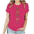 thumbnail image 1 of Hxshgdsn Valentines Shirts For Womens Graphic Love Heart Short Sleeves Tee Crew Neck Trendy Causal Holiday Tops Hot Pink S, 1 of 7