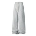 thumbnail image 1 of Hxshgdsn Wide Leg Sweatpants For Men Fleece Warm Open Bottom Trousers Casual Gray L, 1 of 7