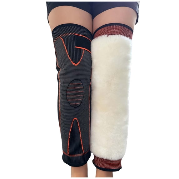 Hxshgdsn Winter Elastic Band Sockings Wool Thermal Fleece Lined Knee Warmers With Anti Slip Socks Red 2Xl