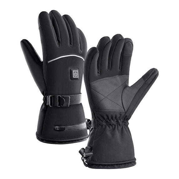 Hxshgdsn Winter Heated Gloves For Men Women,Rechargeable Electric Waterproof Thermal Outdoor Cycling Black 1 Free Size
