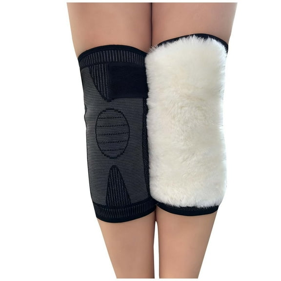 Hxshgdsn Winter Wool Thermal Fleece Lined Knee Warmers With Anti Slip Socks Elastic Band Mid Length Sockings Black M