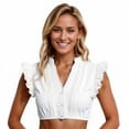 thumbnail image 1 of Hxshgdsn Women Traditional Oktoberfest Blouse Bavarian Dirndl Lace Tops White 4 L, 1 of 6