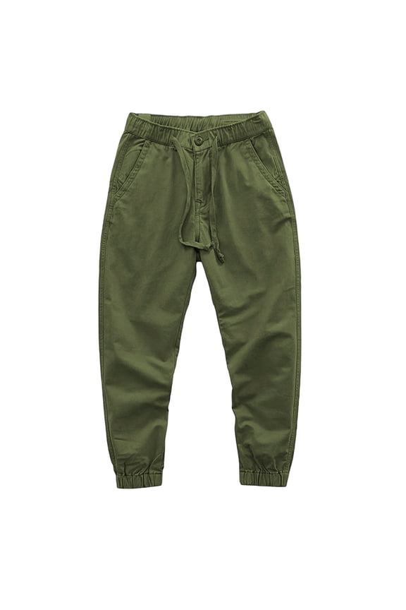 Womens Baggy Cargo Pants With Elastic Waistband Cuffed Cropped Trousers With Pocket Casual Workwear Army Green M