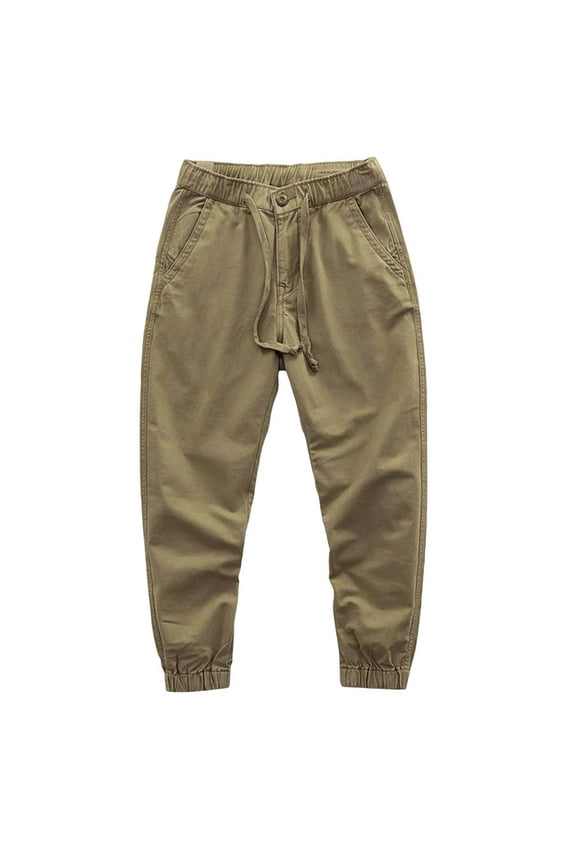 Womens Baggy Cargo Pants With Elastic Waistband Cuffed Cropped Trousers With Pocket Casual Workwear Khaki 2Xl