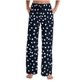 thumbnail image 1 of Hxshgdsn Womens Casual Wide Leg Sweatpants Relaxed Fit Heart Printed Long Pants With Pockets Valentines Loungewear Navy L, 1 of 5