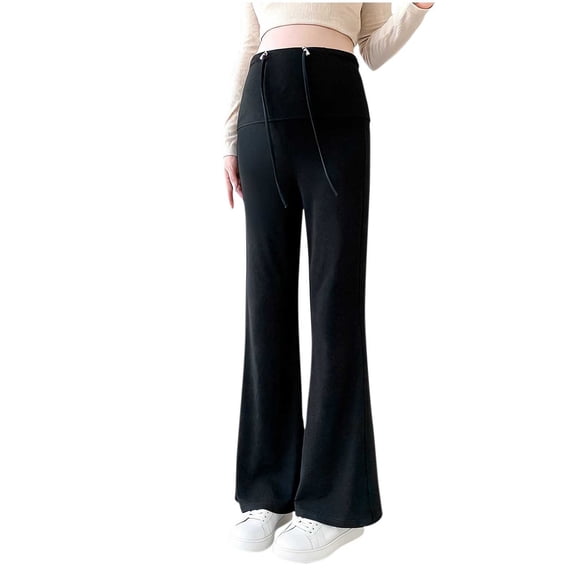 Hxshgdsn Womens Flare Maternity Leggings Loose Fit Strechy Over The Belly Yoga Workout Trousers Spring Summer Black 2Xl