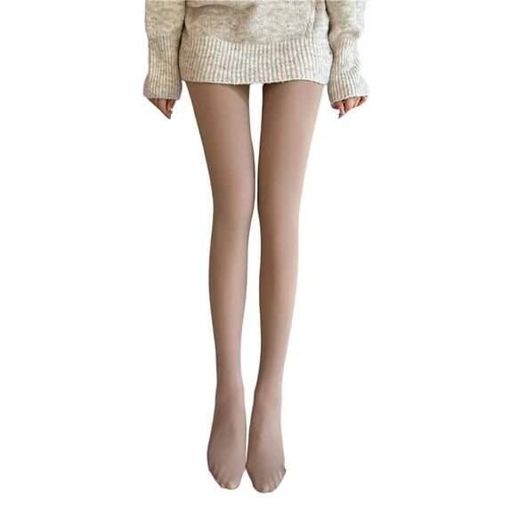 Hxshgdsn Womens Fleece Lined Tights Warm Winter Thermal Leggings Tights Stirrup Socks Coffee Free Size