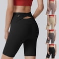 thumbnail image 1 of Hxshgdsn Womens High Waisted Biker Shorts Skinny Workout Stretchy Soft Cross Over Lace Up Crop Leggings（Khaki/L）, 1 of 7