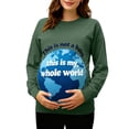 thumbnail image 1 of Hxshgdsn Womens Maternity Clothes Long Sleeves Crew Neck Pregnancy Sweatshirts Funny Tops With Graphic Printed Army Green 2Xl, 1 of 6