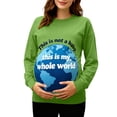 thumbnail image 1 of Hxshgdsn Womens Maternity Clothes Long Sleeves Crew Neck Pregnancy Sweatshirts Funny Tops With Graphic Printed Green M, 1 of 6