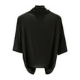 thumbnail image 1 of Hxshgdsn Womens Mock Turtleneck Tops Short Sleeve Tees Trendy Soft Blouse Running Sportwear Black L, 1 of 3