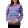 thumbnail image 1 of Hxshgdsn Womens Pregnancy Sweatshirts Soft Long Sleeves Crew Neck Maternity Clothes With Graphic Printed Purple S, 1 of 6