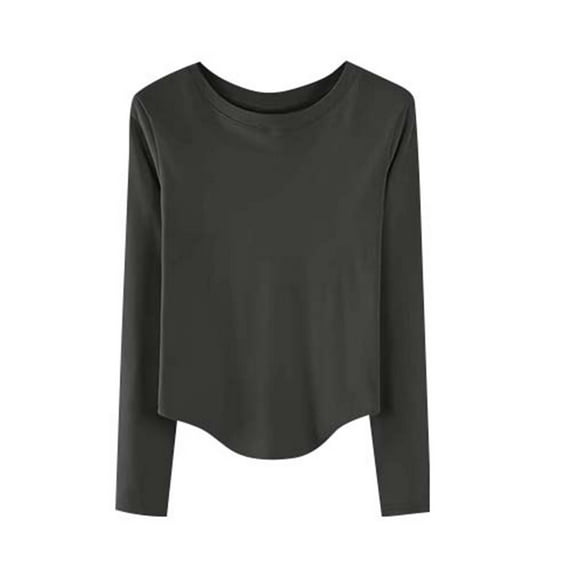 Hxshgdsn Womens Tops Women's Casual Loose Drop Shoulder Sleeve V-Neck Solid Color Women's Top Fall Outfits For Women 2025 Gray Xl