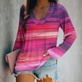 thumbnail image 1 of Hxshgdsn Womens Tops Women's V-Neck Pullover Blouse 2025 Loose Long Sleeve Casual Chic Essentials Fall Outfits For&nbsp;Women&nbsp;2025 Purple L, 1 of 5