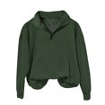 thumbnail image 1 of Hxshgdsn Womens V Neck Sweatshirts Fuzzy Fleece Warm Long Sleeve Pullover Tops Army Green M, 1 of 8