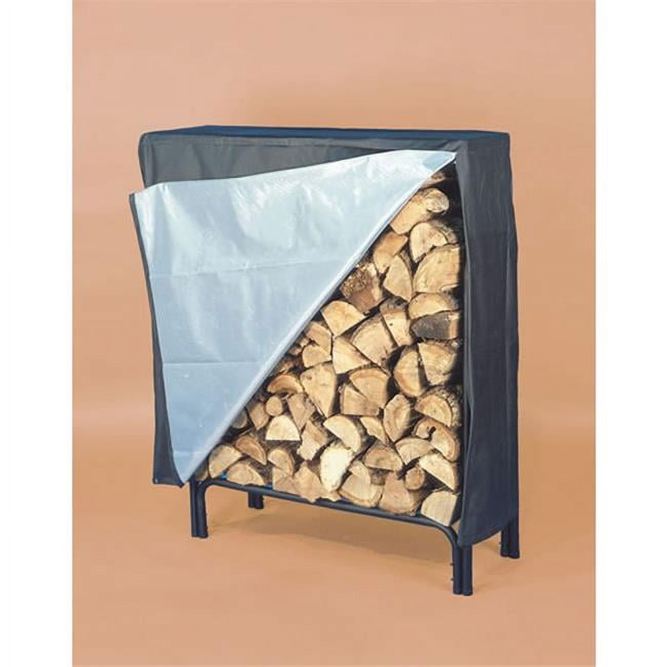 Black and Silver Weather-Resistant Small Log Rack Cover