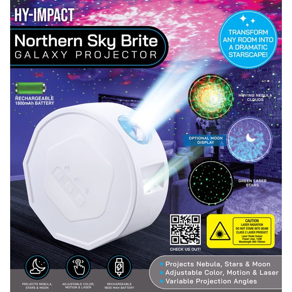 HY-IMPACT Northern Sky Brite Galaxy Lights Projector, 6.5" Star Projector