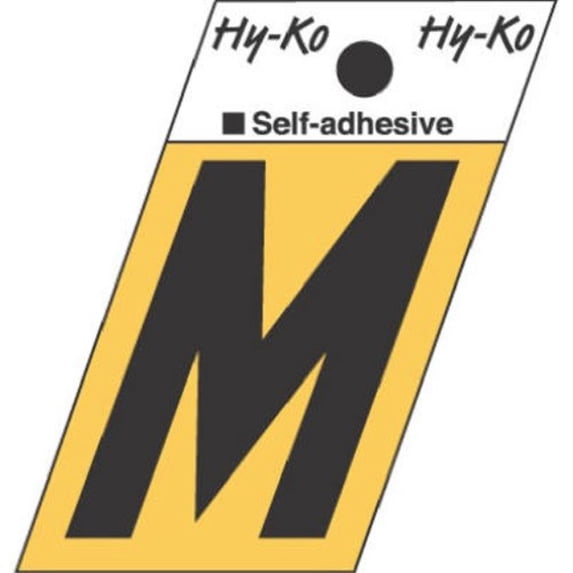 Hy-Ko GR-10/M Aluminum Angle Cut with Letter M, 1.5", Black