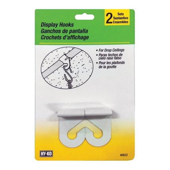 Hy-Ko 1.5 in. L White Aluminum Small Display Ceiling Hook 1 lb. 2 pk