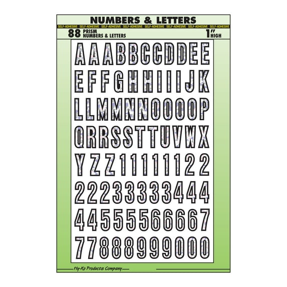 Hy-Ko 1' Vinyl Adhesive Silver Number/Letter 88-piece Set
