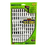 Hy-Ko 1 inch Vinyl Black and White Self-Adhesive Sticker Letters and Numbers Set, 96 Pieces