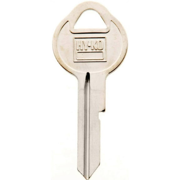 Hy-Ko 11010B11 Key Blank, 1.97 in L x 0.82 in W, Brass, Nickel Plated