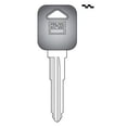 thumbnail image 1 of Hy-Ko 12005MZ19 Key Blank with Rubber Head, 3 in L x 1 in W, Brass, Nickel Plated, 1 of 1